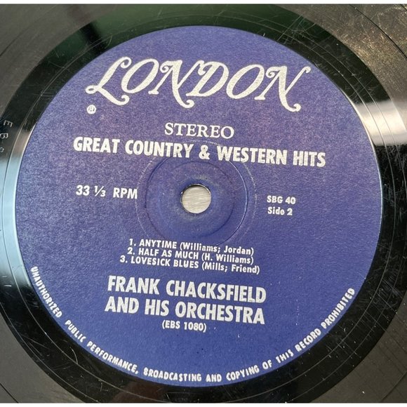 Frank Chacksfield Great Country & Western Hits Compact 33 Jukebox EP London SBG - Picture 3 of 6